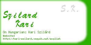 szilard kari business card