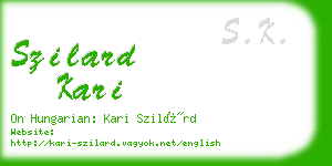 szilard kari business card